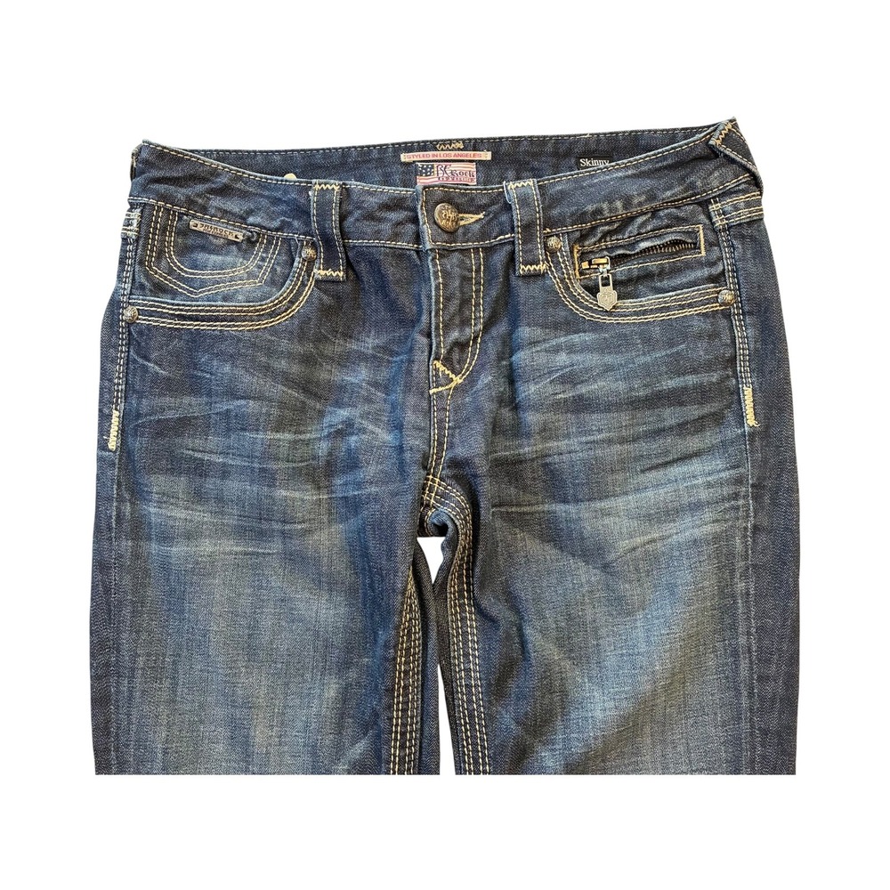 ReRock Republic Jeans Womens 8R Dark‎ Wash Denim Skinny Embellished Pockets - Picture 2 of 11